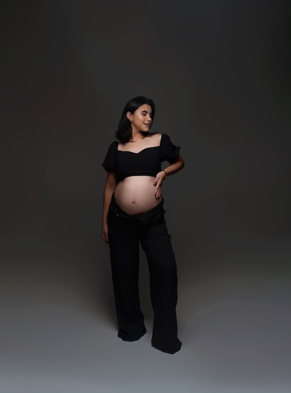 Ensaio gestante — preto editorial